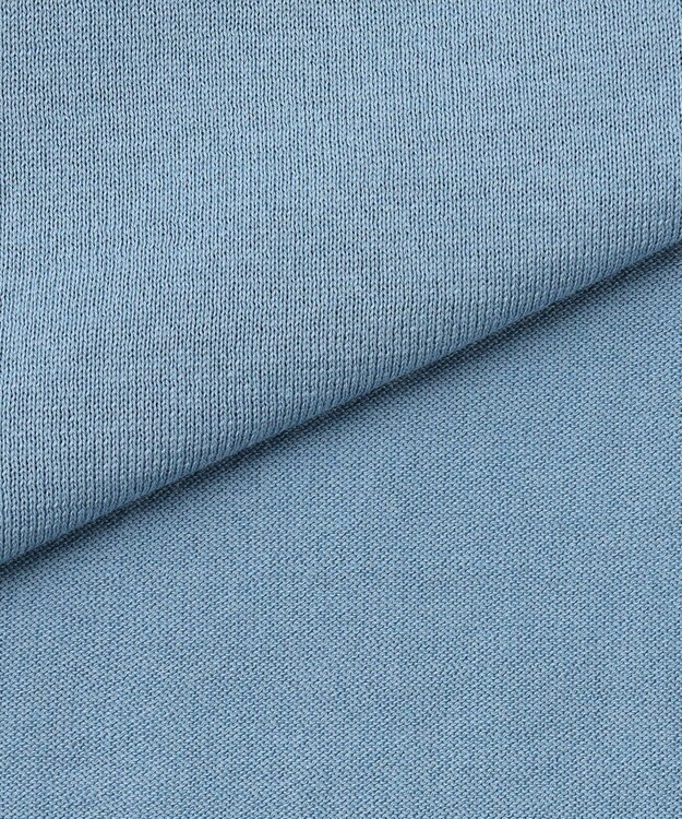 J.PRESS LADIES L DRY COTTON ポロ ニット サックス×ダークブラウン系