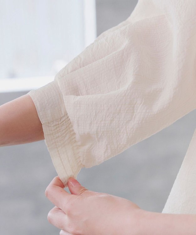 Tiaclasse L 【洗える】シアーパーカーカーディガン アイボリー