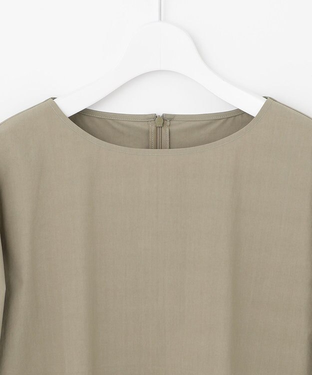 自由区 【洗える】エンブロイダリー プルオーバーブラウス カーキ系