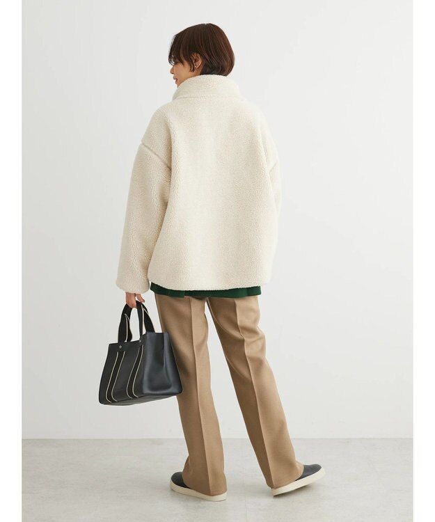 Green Parks スタンドカラーボアブルゾン Ivory