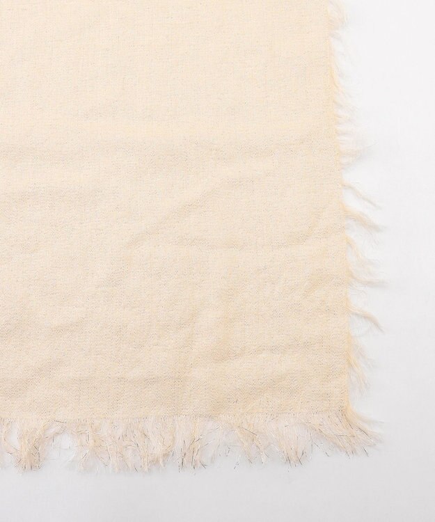 自由区 ラメスクエア ストール アイボリー