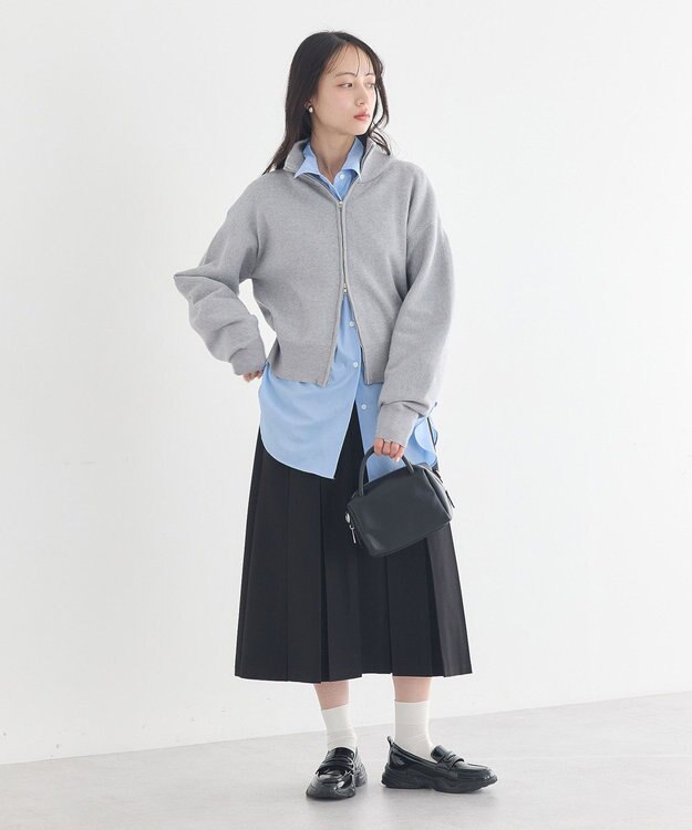 earth music&ecology タックプリーツミディスカート Black