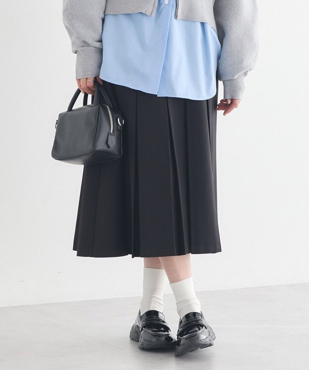 earth music&ecology タックプリーツミディスカート Black