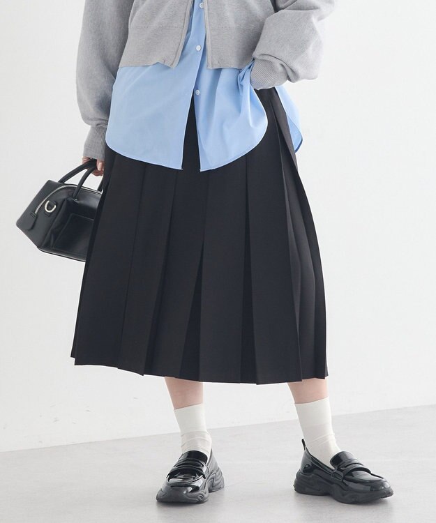 earth music&ecology タックプリーツミディスカート Black