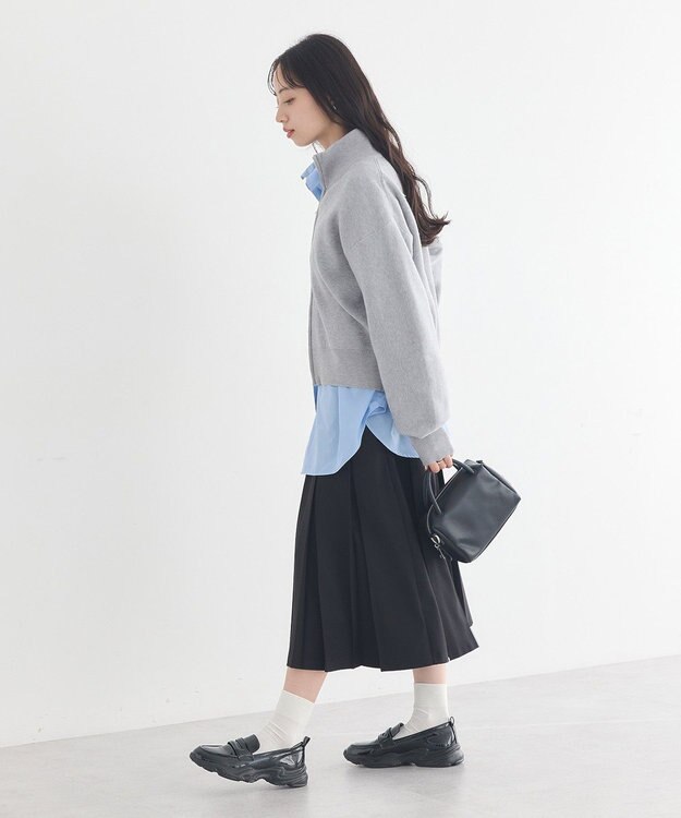 earth music&ecology タックプリーツミディスカート Black