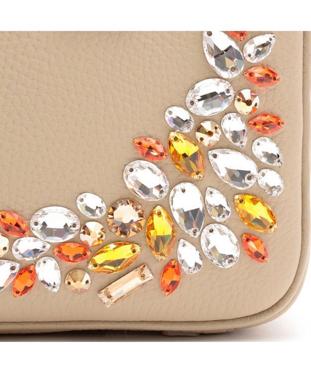 A.D.M.J. スワロフスキー・クリスタル　牛革　ボストンバッグ　23cm SRC