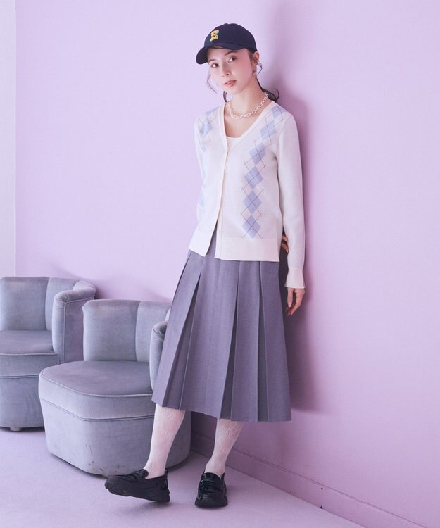 earth music&ecology タックプリーツミディスカート Gray