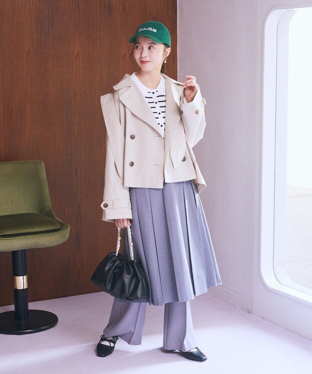 earth music&ecology タックプリーツミディスカート Gray