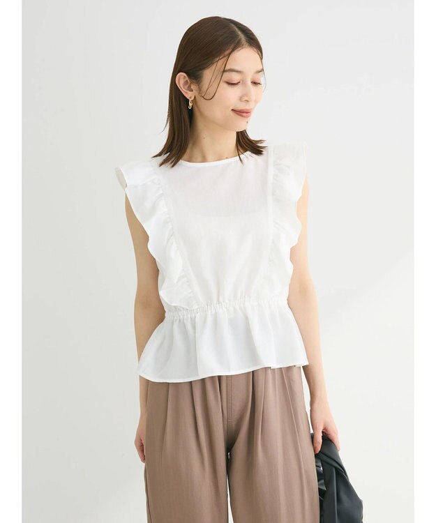 Green Parks ・ＳＵＧＡＲ　ＳＰＯＯＮ　２ｗａｙペプラムブラウス Off White