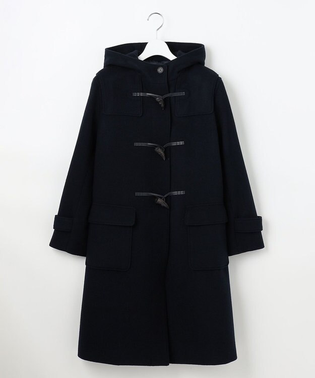 J.PRESS LADIES Jackal 140sソフトメルトン ダッフルコート ネイビー系