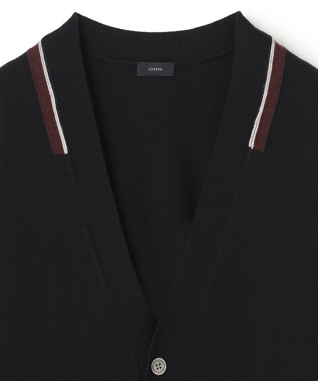 JOSEPH HOMME ウォッシャブルウール　Vネックカーディガン ブラック系