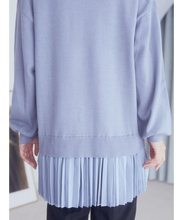 earth music&ecology バックヘムプリーツチュニック Blue