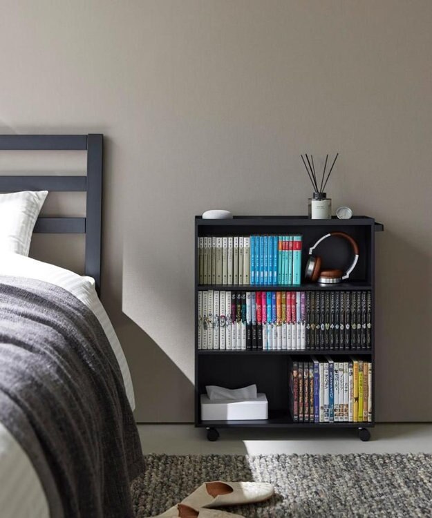 tower ハンドル付き隠せるコミックラック タワー ブラック ブラック