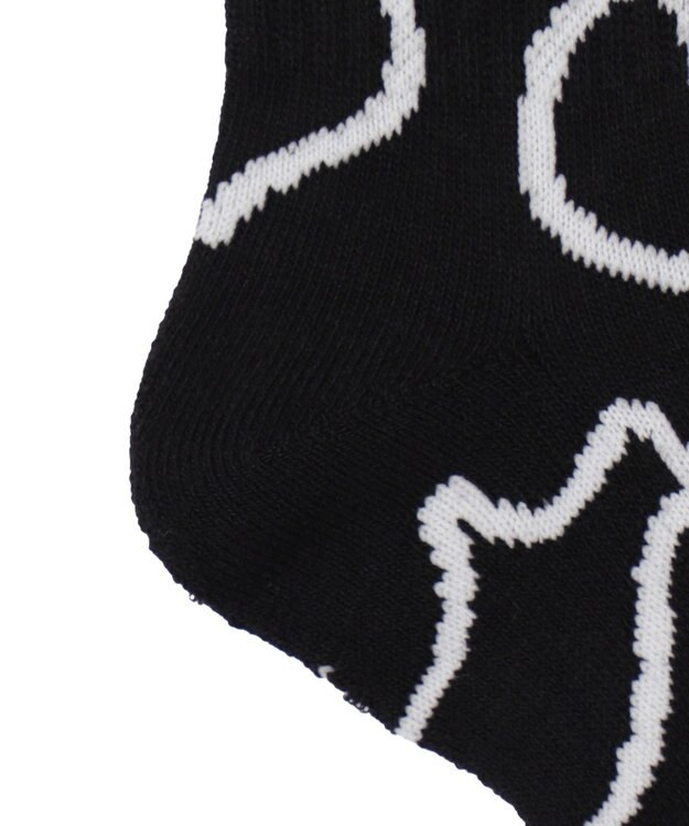 WEGO ニュアンスリブ底パイルクルーソックス ブラック