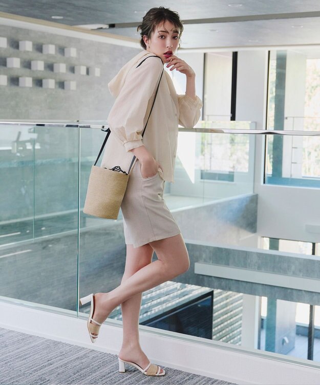 Tiaclasse L 【洗える】シアーパーカーカーディガン アイボリー