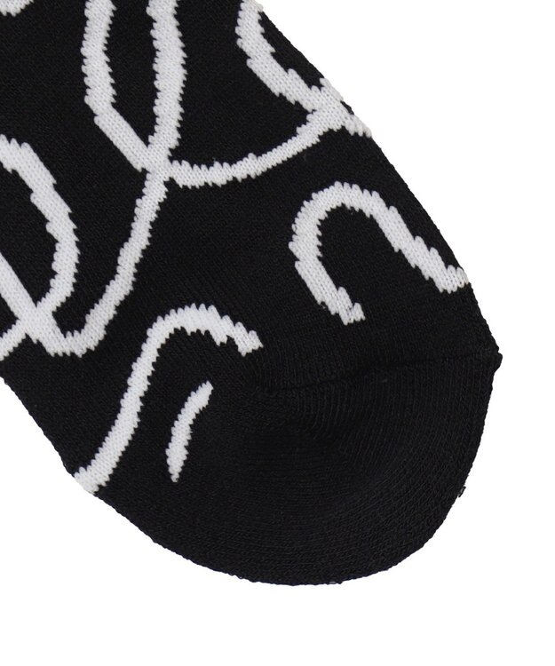 WEGO ニュアンスリブ底パイルクルーソックス ブラック