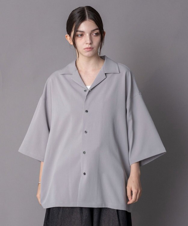 WEGO 【ユニセックス着用ITEM】クレープオープンカラーシャツ（SS） グレー
