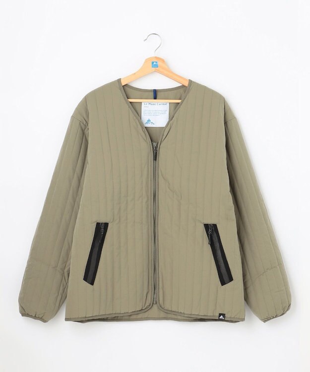 SHARE PARK MENS 【UNISEX】キルティング蓄熱中綿 Ｖカーディガン（L・XLサイズ） カーキ