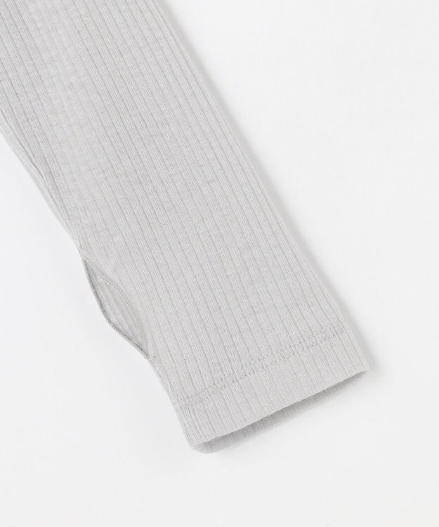 ANY L ウール混リブタートルネックカットソー グレー