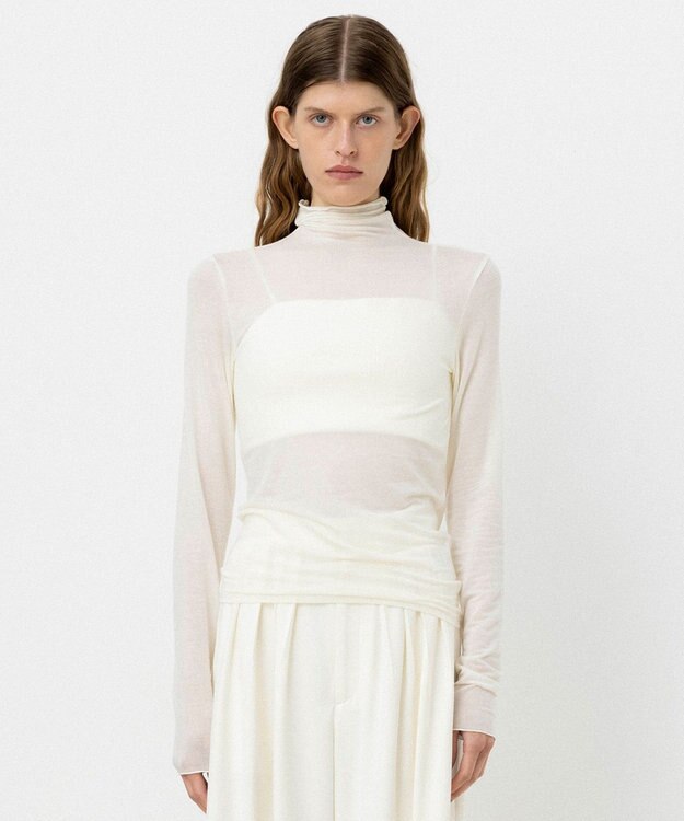 NAVE 【ReNAVE・洗える】シルク混シアータートル ホワイト系