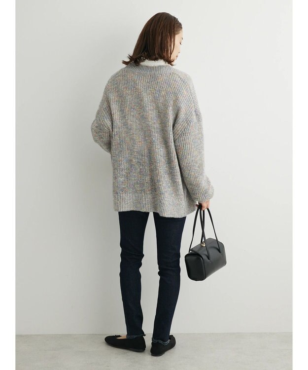 Green Parks Ｍｉｘカラーニットゆるカーディガン White