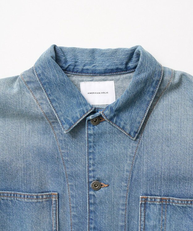 AMERICAN HOLIC デニムカバーオールジャケット Light Indigo