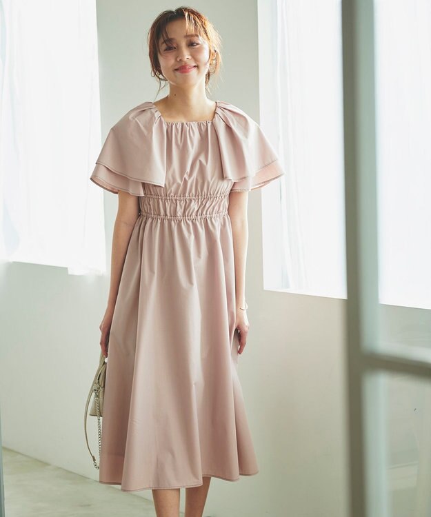 Feroux 【洗える】ラッフル ワンピース ピンク系