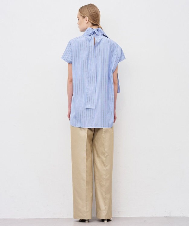 uncrave THOMAS MASON ボウタイブラウス ブルーストライプ
