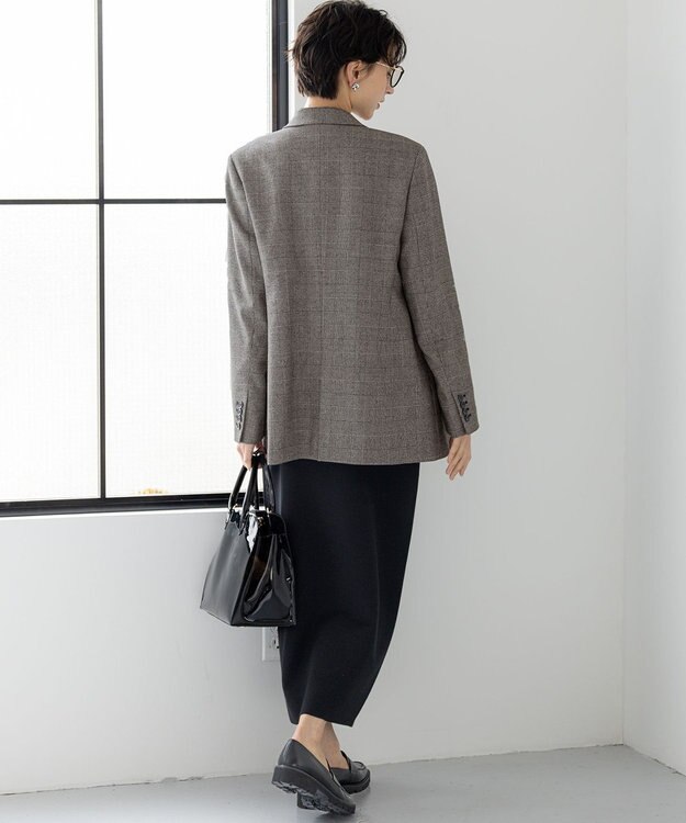 23区 L 【洗える/吊り干しOK】ヴィスコースストレッチ タイトスカート ブラック系