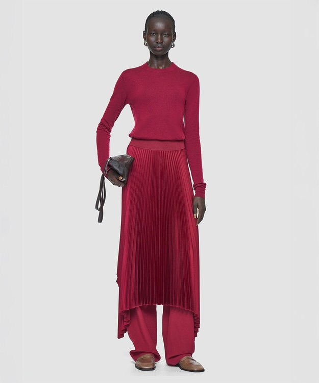 JOSEPH 【洗える】キャッシュエアー　ラウンドネックニット Ruby