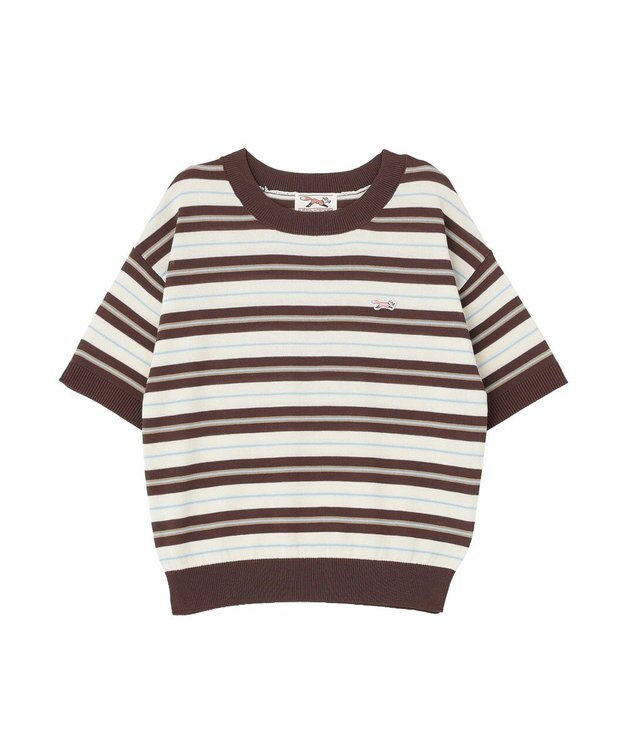 AMERICAN HOLIC 【PENNEY'S】レトロボーダー半袖ニット Ivory