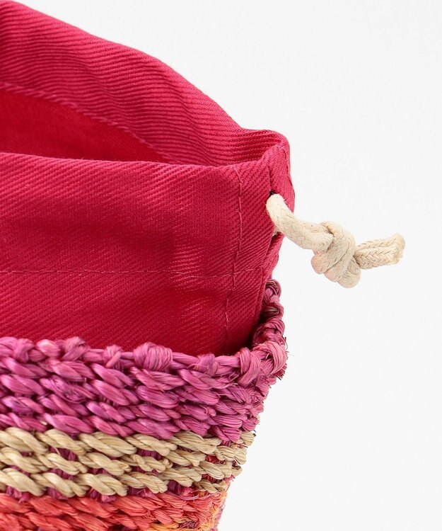 ONWARD CROSSET SELECT 【VIOLAd’ORO】MIRO アバカカラーボーダーバッグ M pink×fuchsia