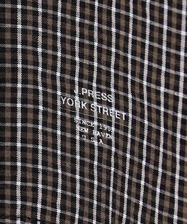 J.PRESS YORK STREET 【UNISEX】ミニチェック クレイジーパターンシャツ ブラウン系8