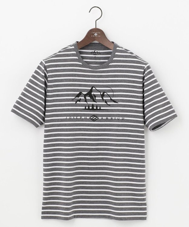 JOSEPH ABBOUD MOUNTAIN 【UNISEX】ギザンティ天竺ボーダー Tシャツ グレー系2