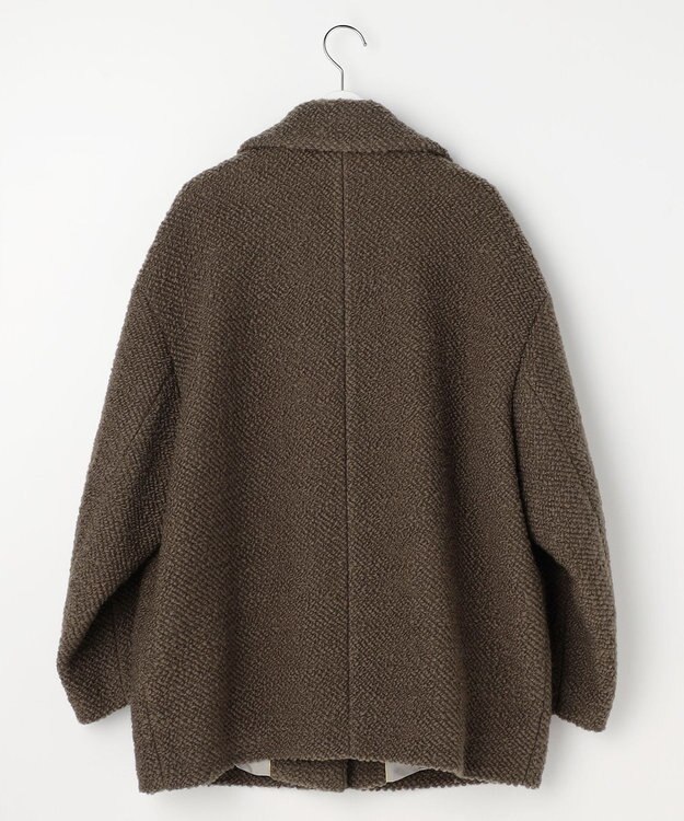 自由区 【カトリエムブーケ】manteau en relief コクーンシルエットツイードコート カーキ