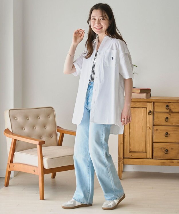 WEGO USPOLOハーフスリーブシャツ ホワイト