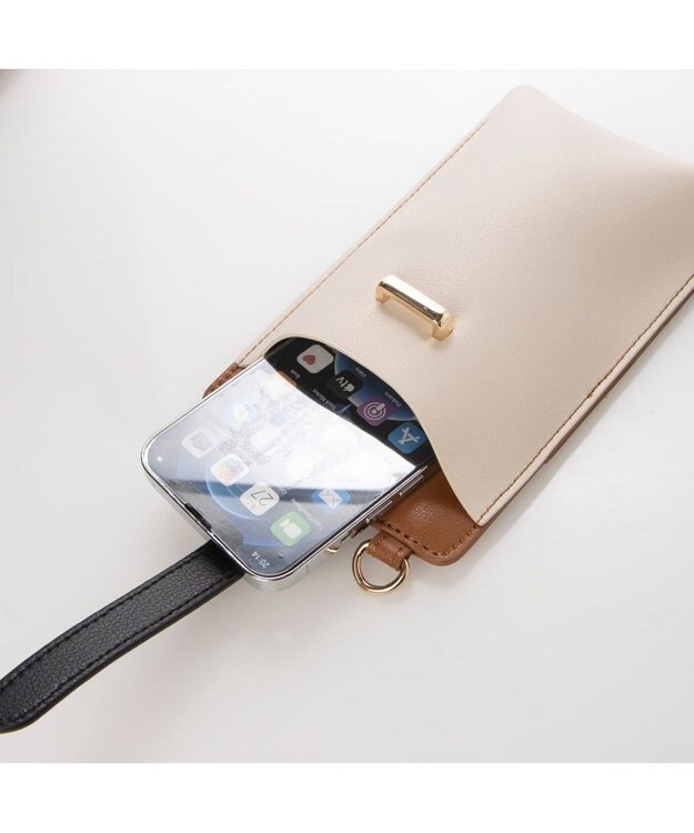 UNBILLION カシュカシュ cachecache / スマホショルダー付きラウンドショルダーバッグ アイボリーミックス