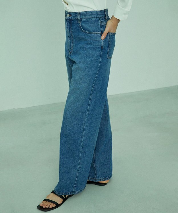 BEIGE， 【新色追加】MARCK / ワイドバギーパンツ Indigo