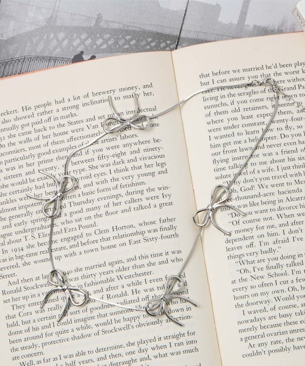 WEGO Lメタルリボンチェーンネックレス シルバー