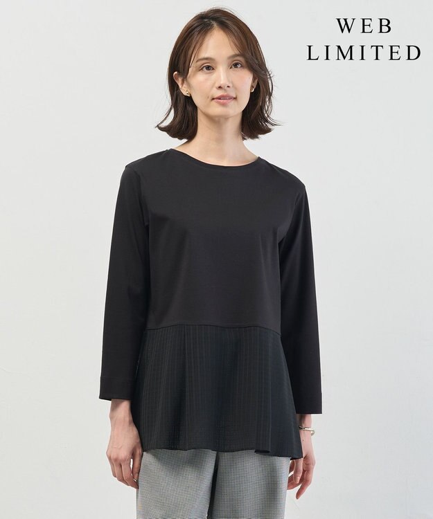 J.PRESS LADIES L 【WEB限定カラーあり】レイヤードフレア カットソー 【WEB限定カラー】ブラック系