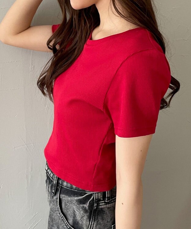 WEGO 【SMサイズ展開】コンパクトリブT レッド