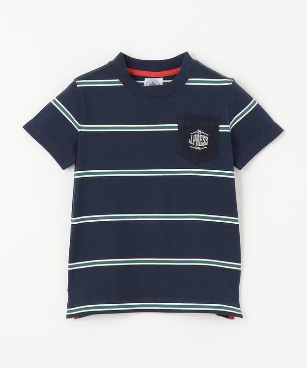 J.PRESS KIDS 【100-130㎝】マルチボーダー 半袖Ｔシャツ ネイビー系1