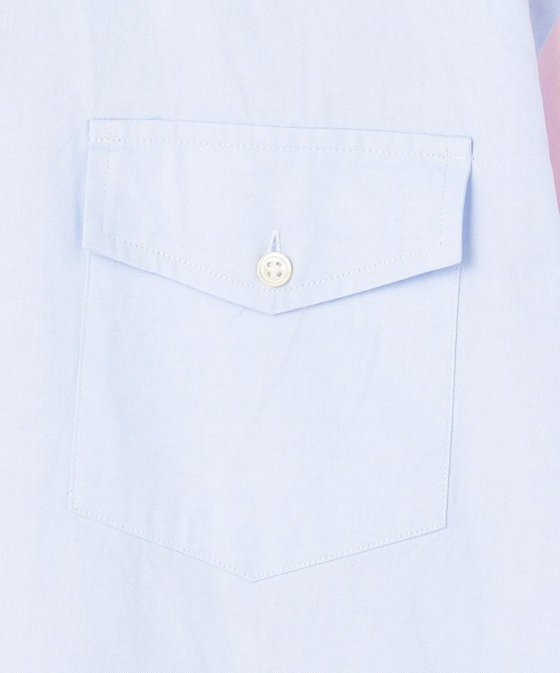 J.PRESS MEN 【J.PRESS ORIGINALS】【UNISEX】Crazy Oxford Half Sleeve Shirt / B.D. / Baggy-Fit サックスブルー系9