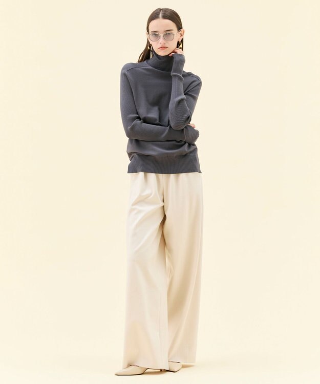 BEIGE， 【洗える】WILLOW / サムホールハイネックニット Warm Gray