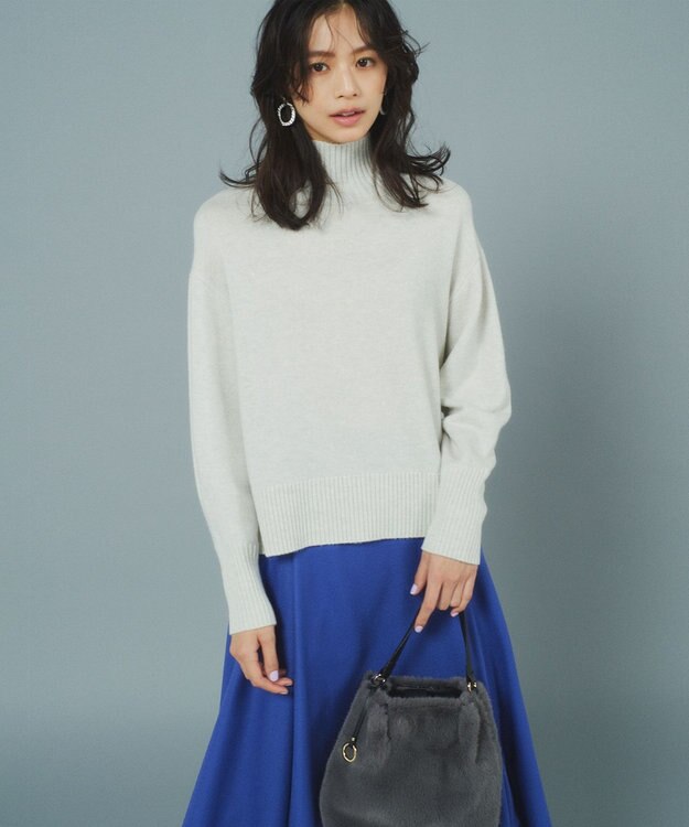 組曲 【WEB一部店舗限定】ウールジョーゼット フレアスカート ブルー系