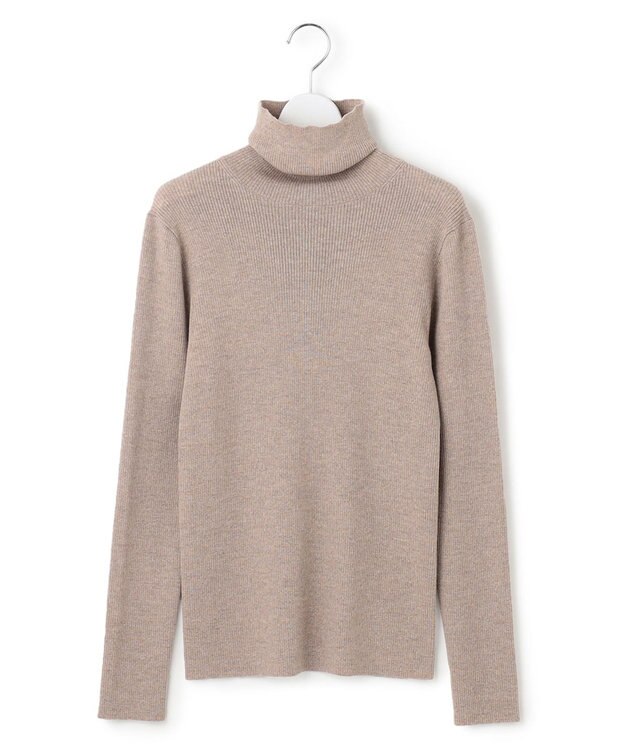 23区 【Oggi1月号/CLASSY.11月号掲載】ウーステッドウール リブタートルネック ニット ベージュ系