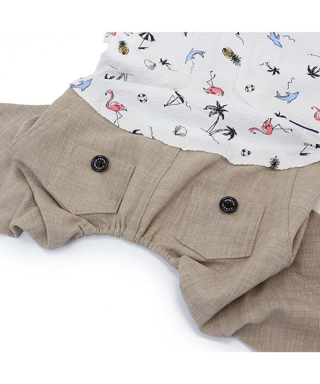 PET PARADISE J.PRESS リップル パンツつなぎ 小型犬 ホワイト