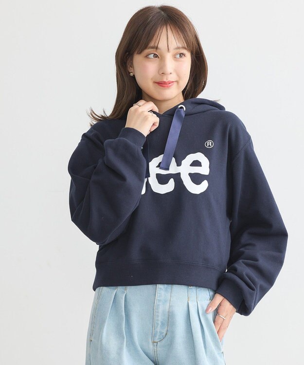 earth music&ecology Ｌｅｅ×ｅ．ｍ．ａ．ｅショート丈パーカー Navy
