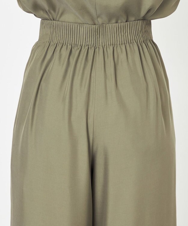 NAVE 【ReNAVE・セットアップ可/洗える/UVケア/接触冷感】フィブリルシャンブレー ワイドパンツ カーキ系