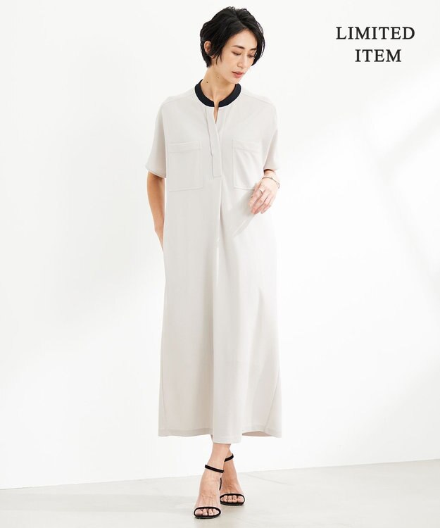 ICB 【WEB限定・洗える】 アムンゼンジャージー ワンピース トープ系